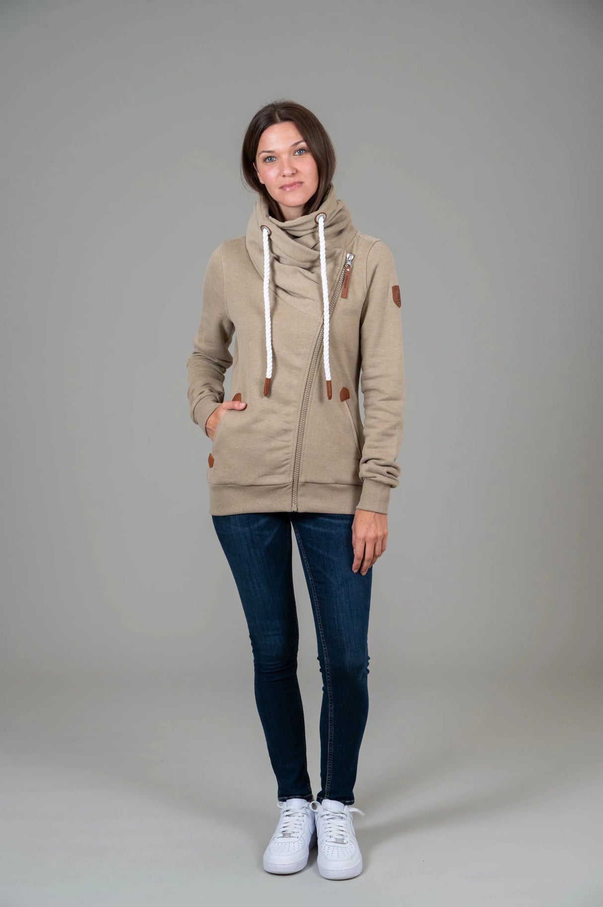 Wanakome Women's Hestia Zip Cowl Neck Sweater - A&M Clothing & Shoes