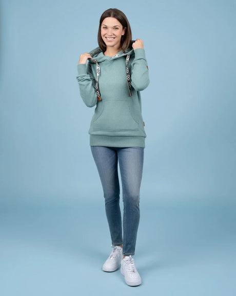 Wanakome Women's Ikatt Pullover Hoodie - Cabin Green