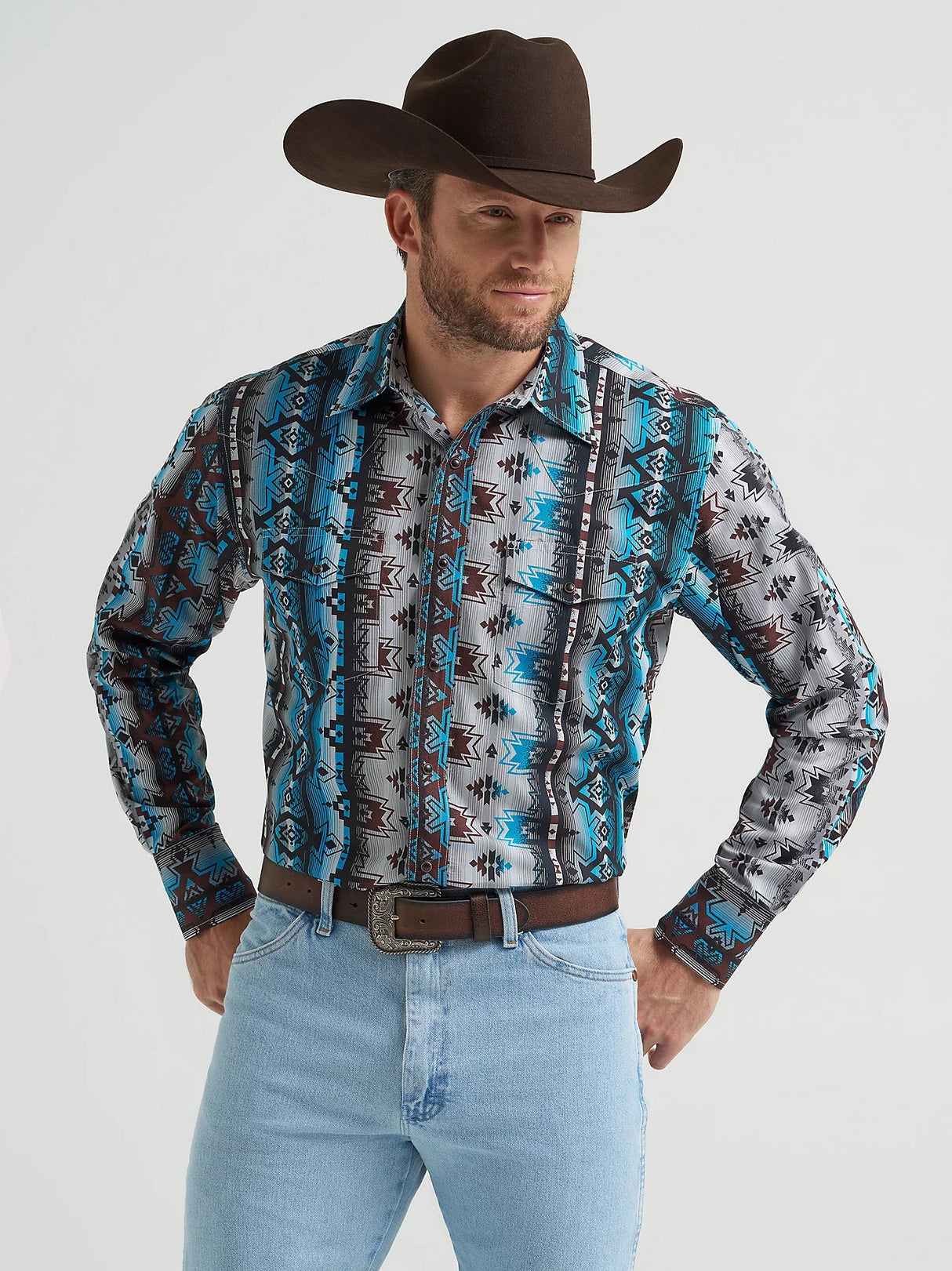 Wrangler Men's Checotah Western Long Sleeve Shirt - A&M Clothing & Shoes - Westlock