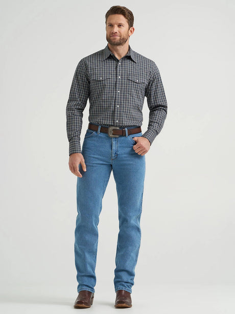 Wrangler Men's Wrinkle Resist Long Sleeve Shirt - Black Multi