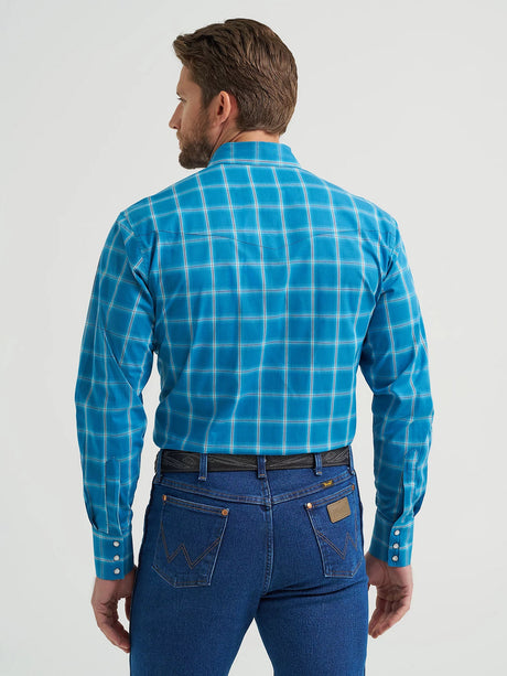 Wrangler Men's Wrinkle Resist Long Sleeve Shirt - Turquoise