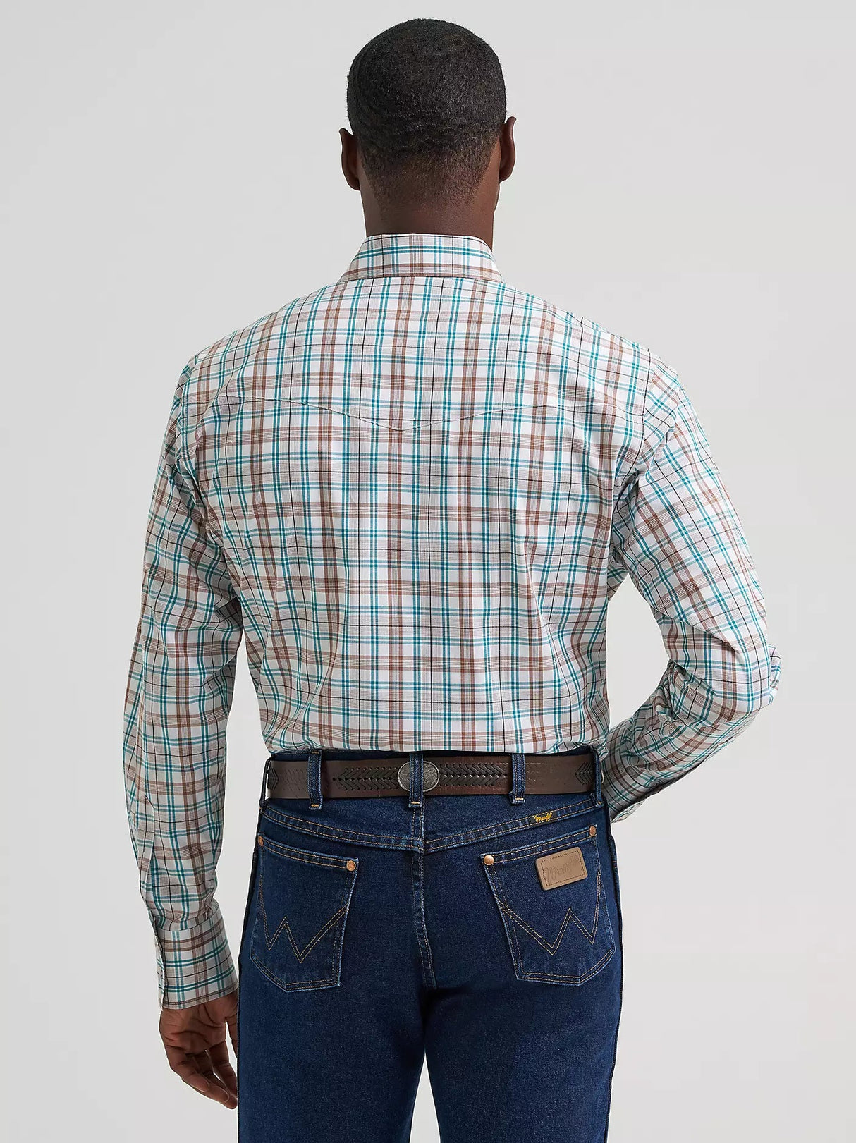 Wrangler Men's Wrinkle Resist Long Sleeve Snap Shirt - A&M Clothing & Shoes